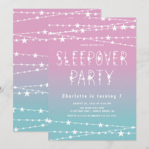 Sleepover Stars Anniversaire Fête Invitation
