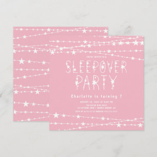 Sleepover Stars Birthday Party Invitation