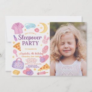 Sleepover tendance Invitation d'anniversaire avec 