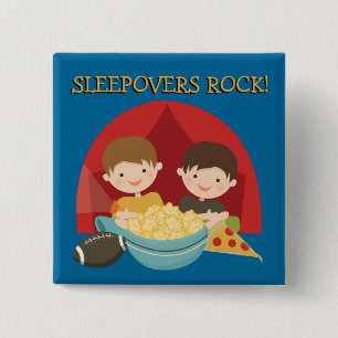 Sleepovers Rock 2 Inch Square Button