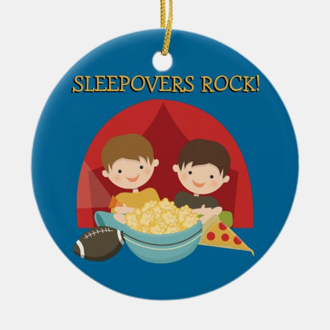 Sleepovers Rock Ceramic Ornament (Front)