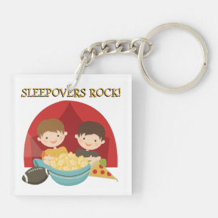 Sleepovers Rock Keychain