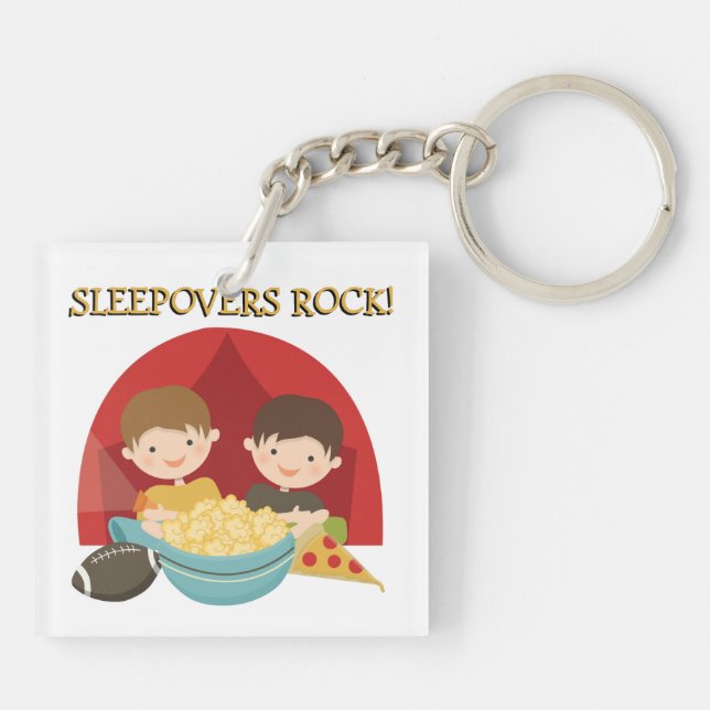 Sleepovers Rock Keychain (Back)