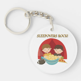 Sleepovers Rock Keychain
