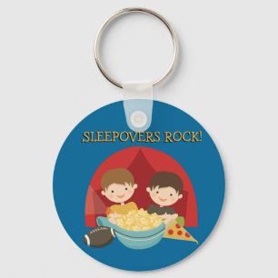 Sleepovers Rock Keychain