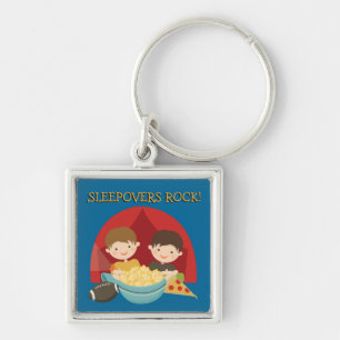 Sleepovers Rock Keychain