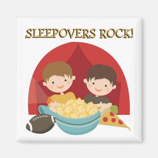 Sleepovers Rock Magnet (Front)