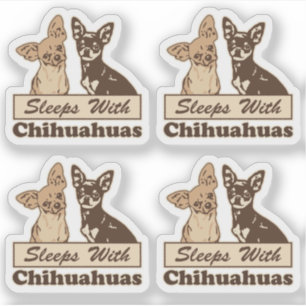 Sleeps With Chihuahuas Funny Contour Cut