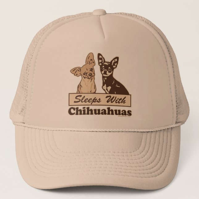 Sleeps With Chihuahuas Trucker Hat (Front)