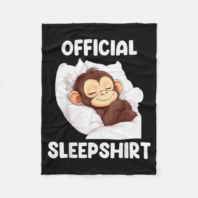 Sleepshirt Cute Sleeng Monkey Animal Lover Pajama  Fleece Blanket (Front)