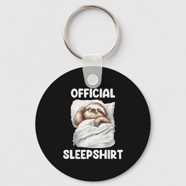 Sleepshirt Cute Sleeng Sloth Animal Lovers Pajama  Keychain (Front)