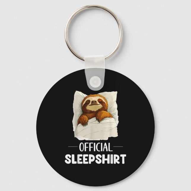 Sleepshirt Cute Sleeng Sloth Animal Lovers Pajama  Keychain (Front)