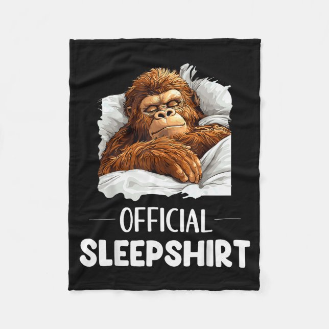 Sleepshirt Sleeng Bigfoot Sasquatch Lovers Pajama  Fleece Blanket (Front)