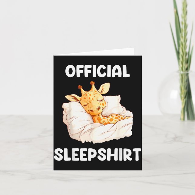 Sleepshirt Sleeng Giraffe Animal Lovers Pajama  Card (Front)