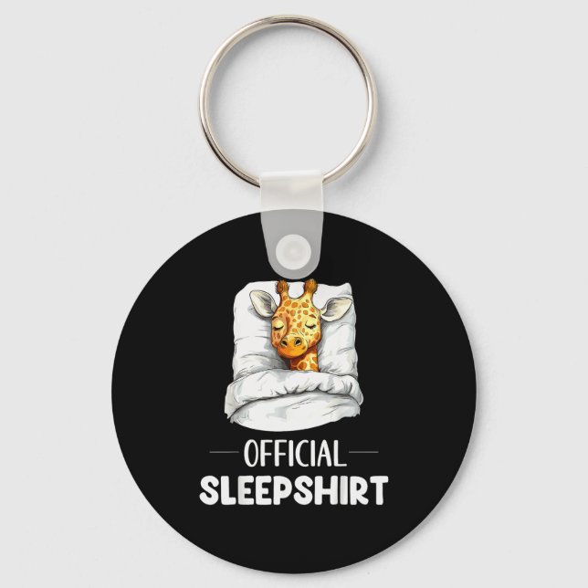 Sleepshirt Sleeng Giraffe Animal Lovers Pajama  Keychain (Front)