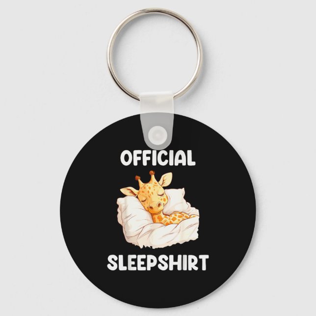 Sleepshirt Sleeng Giraffe Animal Lovers Pajama  Keychain (Front)