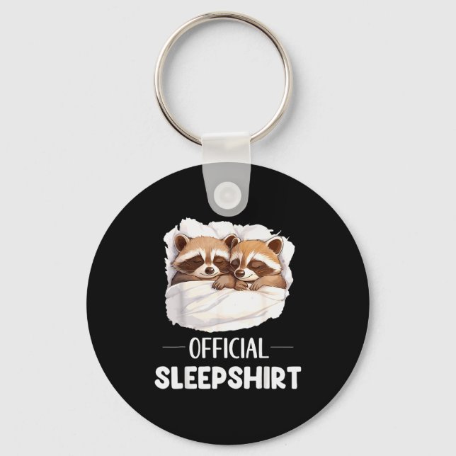 Sleepshirt Sleeng Raccoon Animal Lovers Pajama  Keychain (Front)