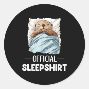 Sleepshirt Sleeng Sea Otter Animal Lovers Pajama  Classic Round Sticker