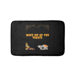 Sleepy animal ready for Halloween treats! Classic  Bath Mat