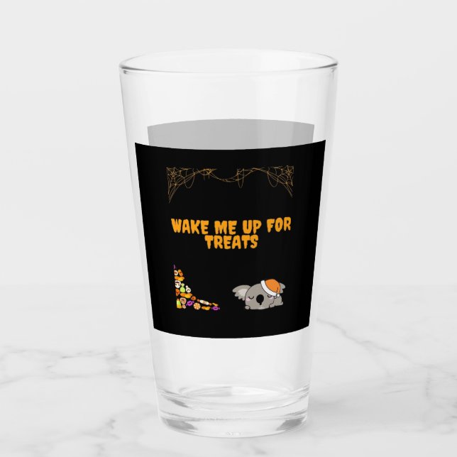 Sleepy animal ready for Halloween treats! Classic  Glass (Front)