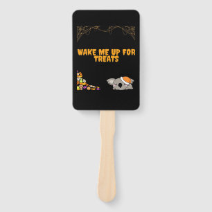 Sleepy animal ready for Halloween treats! Classic  Hand Fan