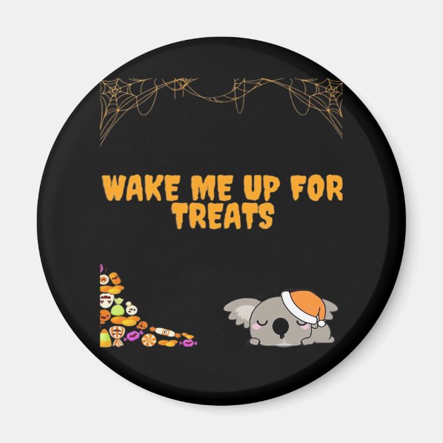 Sleepy animal ready for Halloween treats! Classic  Magnet (Front)