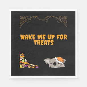 Sleepy animal ready for Halloween treats! Classic  Napkin