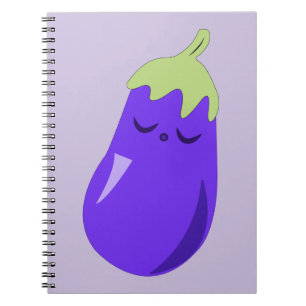 Sleepy Baby Eggplant Notebook