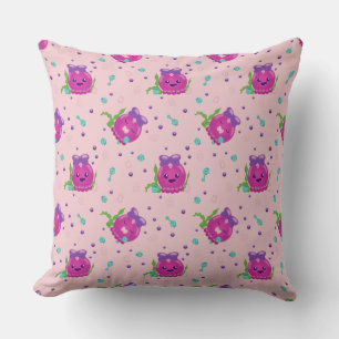 Sleepy Baby Girl Kawaii Octopus Throw Pillow