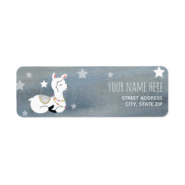 Sleepy Baby Llama Watercolor Baby Shower (Front)
