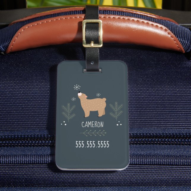 Sleepy Bear Luggage Tag (Front Insitu 2)