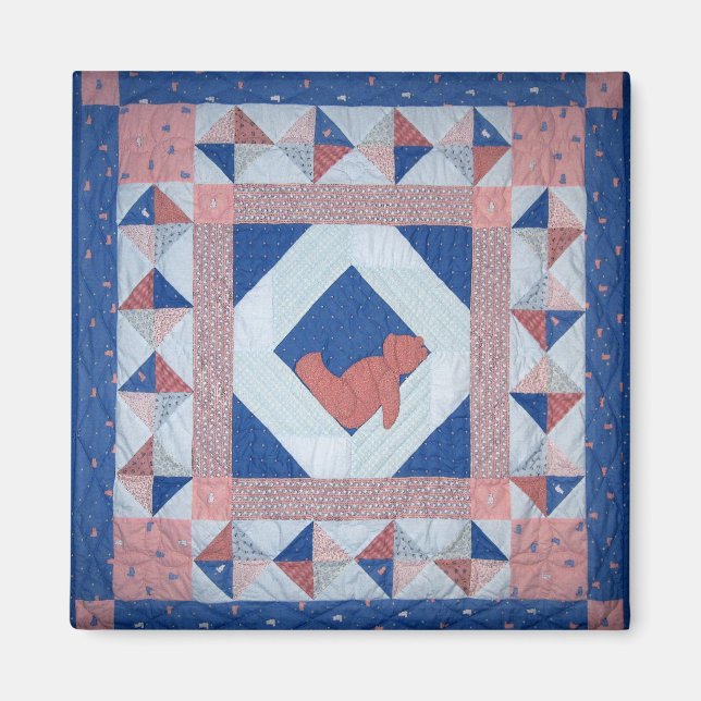 Sleepy Bear Quilt Magnet (Front)