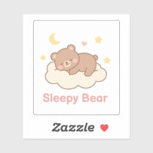 Sleepy Bear Sticker | Cute Cozy Kawaii Bear
