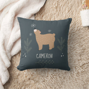 Sleepy Bear Throw Pillow