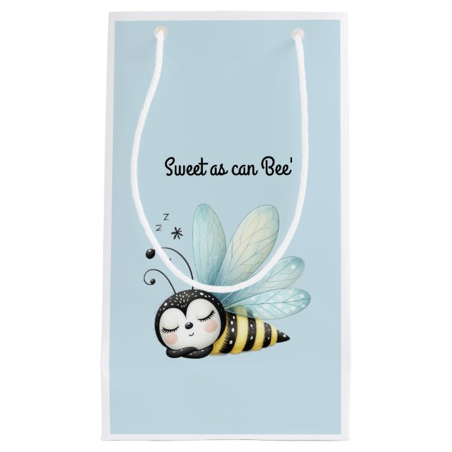 Sleepy Bee Sweet as Can Bee  Small Gift Bag (Front)