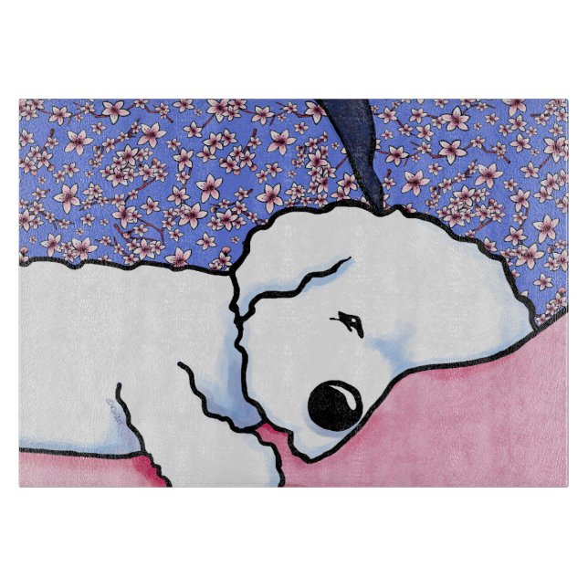 Sleepy Bichon Cutting Board (Front)