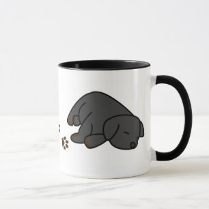 Sleepy Black Lab Puppy Mug