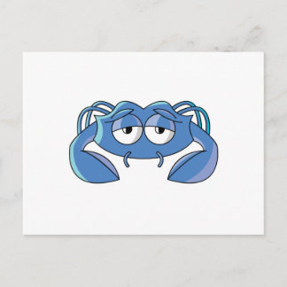sleepy blue crab postcard
