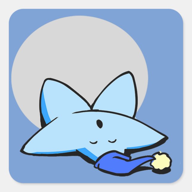 Sleepy Blue Star Sticker (Front)