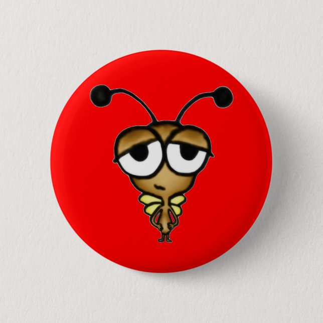 Sleepy Bug 2 Inch Round Button (Front)