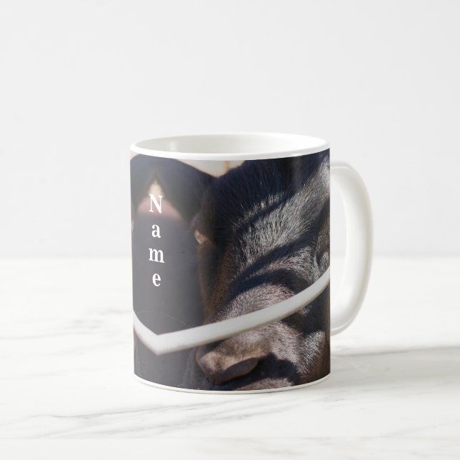 Sleepy Bull Farm Animal Personalized Coffee Mug (Front Right)