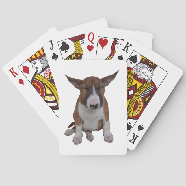 Sleepy Bull Terrier Puppy Playing Cards (Back)