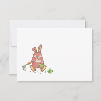 Sleepy Bunny Any Occasion Simple Flat Note Card
