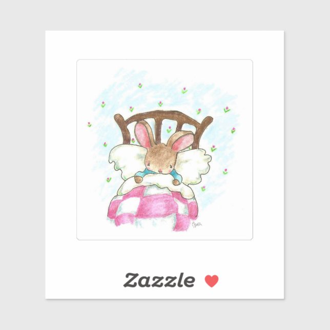 "Sleepy Bunny Sticker" (Sheet)