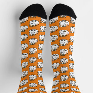 sleepy calico cat pattern socks