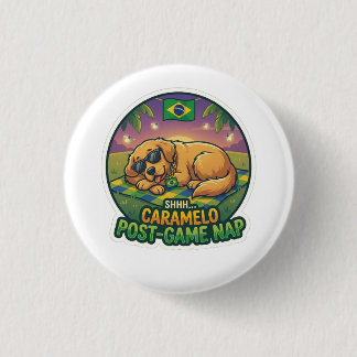 Sleepy Caramel Dog Tired Meme Sticker 1 Inch Round Button