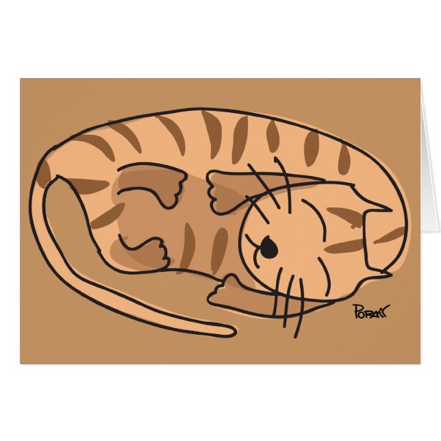 Sleepy Cat Blank Card (Front Horizontal)