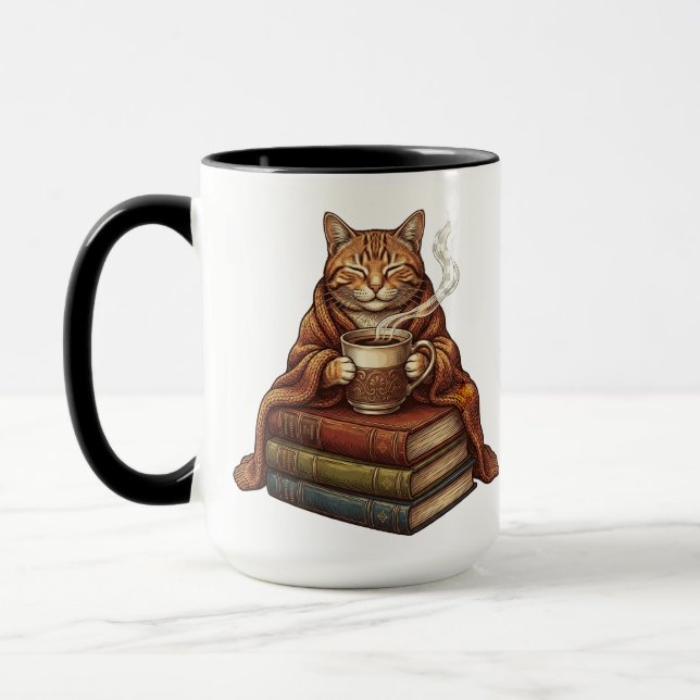 Sleepy Cat Coffee Mug (Left)