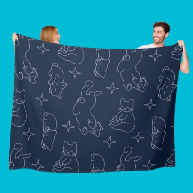 Sleepy Cat Fleece Blanket – Cozy Cat Pattern (Creator Uploaded)