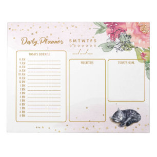 Sleepy Cat Gorgeous Daily Planner Notepad